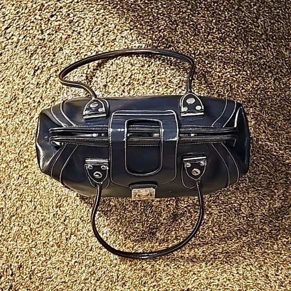 Worthington Designer Shoulderbag w/Double Handle, Navy Blue, Lined, Snap Closure - Picture 11 of 15